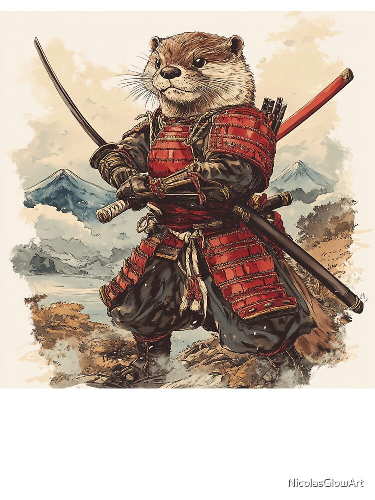 Samurai Otter Portrait by NicolasGlowArt