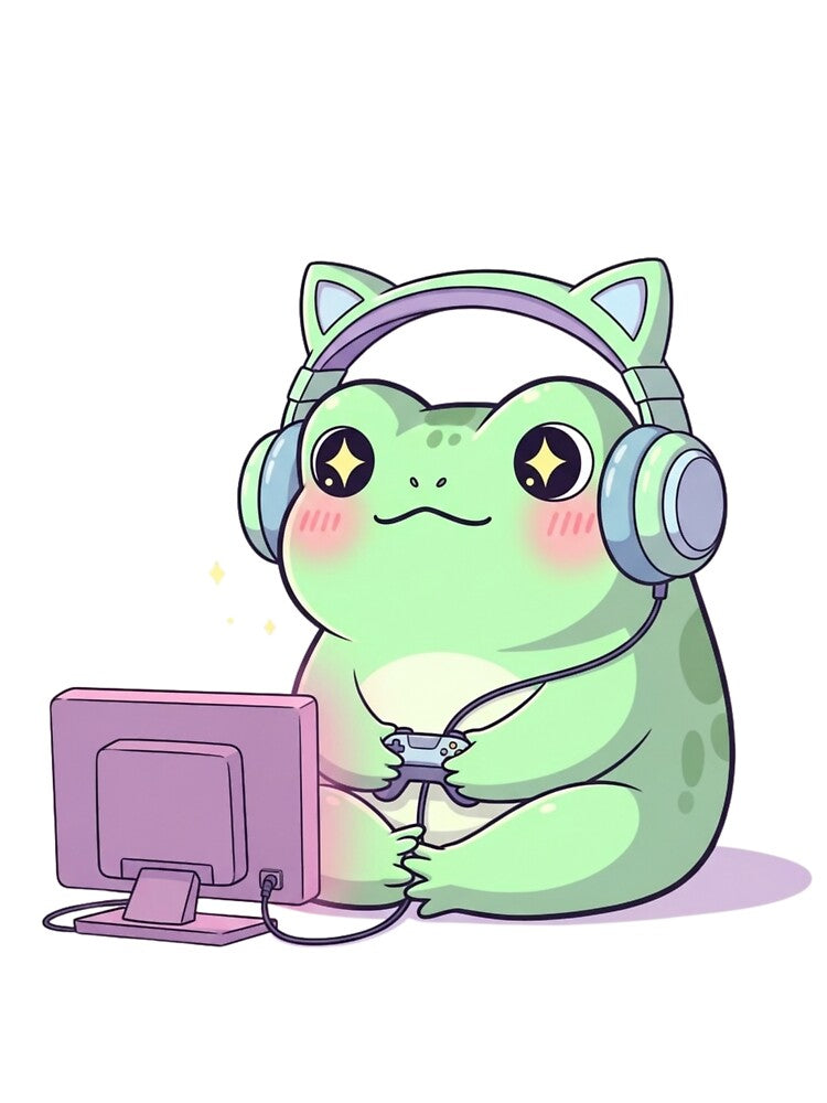 Cozy Gamer Frog Kawaii – Cute Pastel Gaming Aesthetic Design by soletstudio