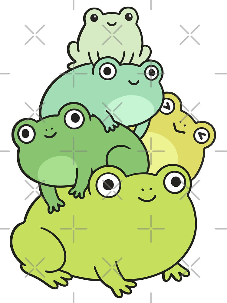 Kawaii Frog Stack – Cute Pastel Frog Characters by AliveStyle