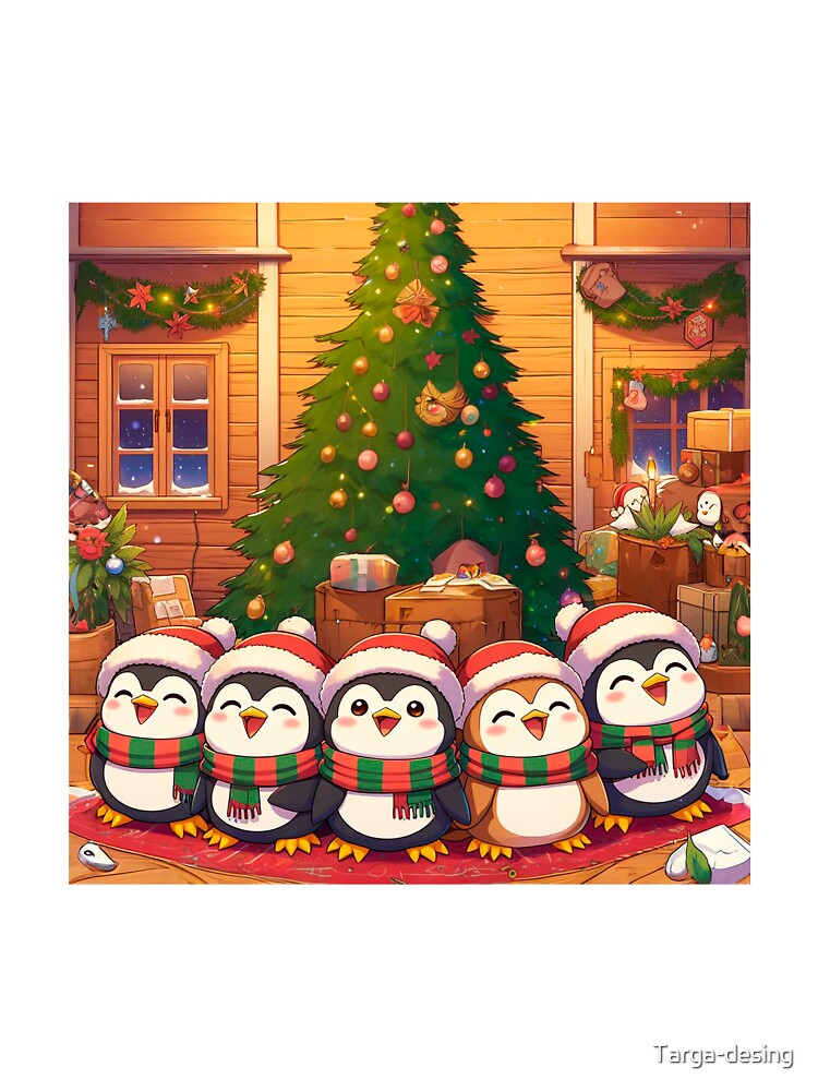 Little Penguins Singing Christmas by Targa-desing