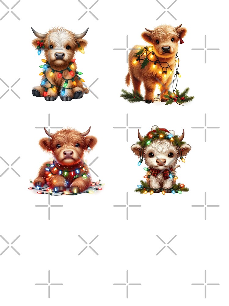 Christmas Scottish Highland Cows by TheAnimalZ00