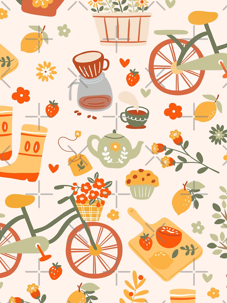 hygge cottagecore tea garden bicycle by Gossip Rag
