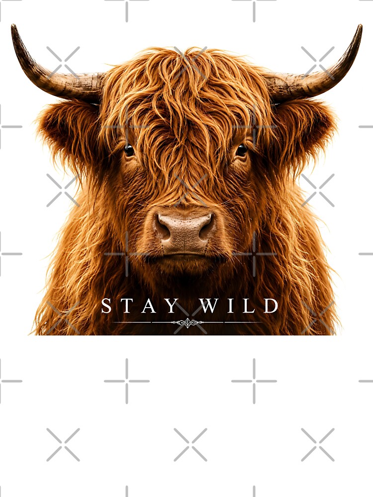 Highland Cow Stay Wild Illustration by Amr Siam