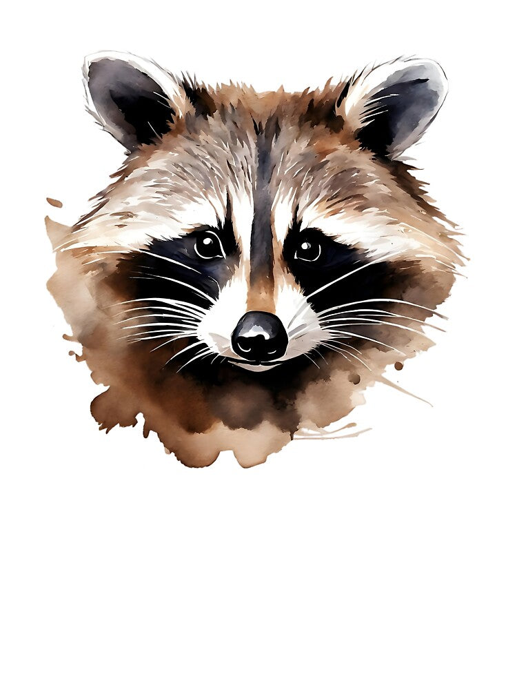 Raccoon Watercolor Sticker Style Art by LDJBlank