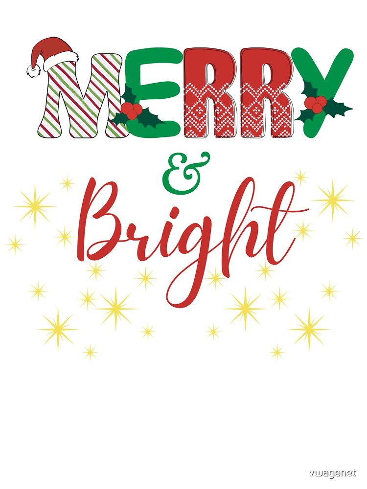 Merry and Bright Red and Green Fun Christmas design by vwagenet
