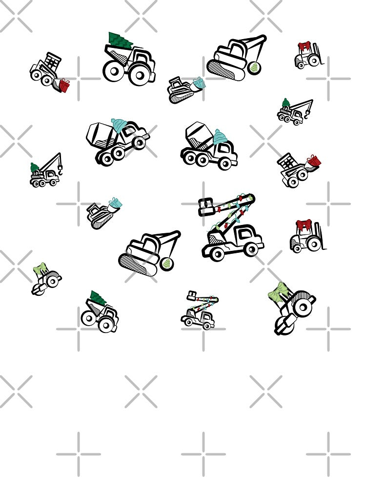 Oh Christmas Trucks - Black Outline by Holly Norine Design