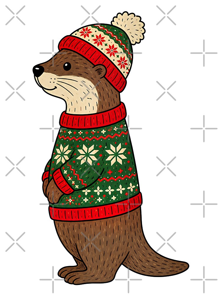 Otter in Ugly Sweater by prettykaler