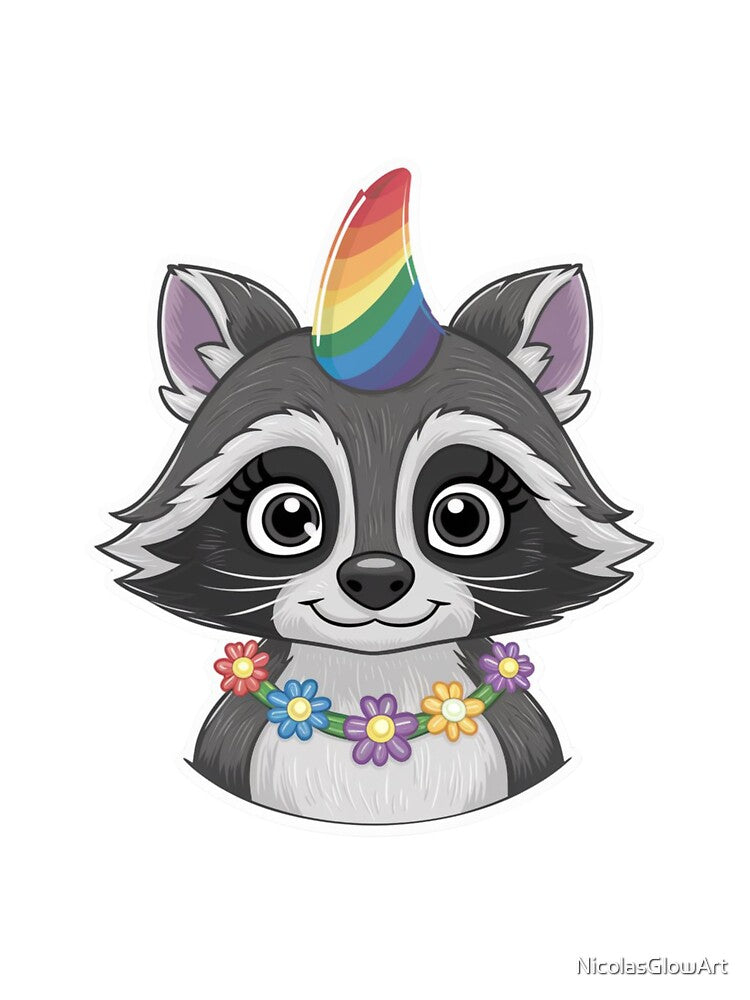 Rainbow Raccoon by NicolasGlowArt