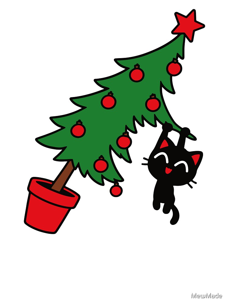 Cute Black Cat Christmas Tree by MewMade
