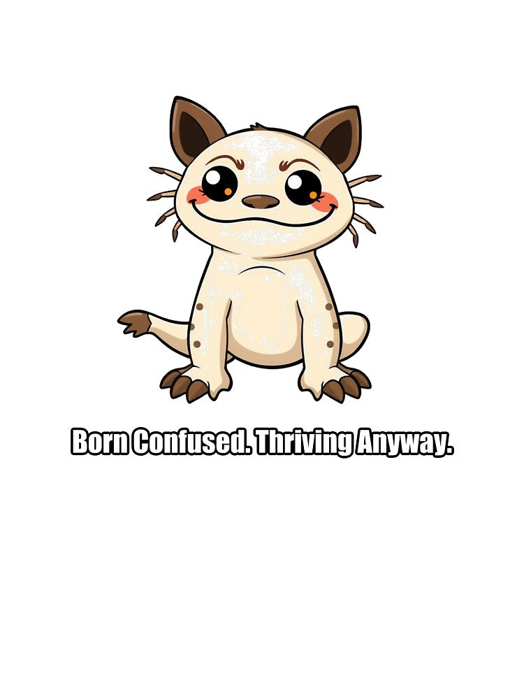 Axolotl Sticker - Born Confused Thriving Anyway - Funny Axolotl Gift by pawdrops