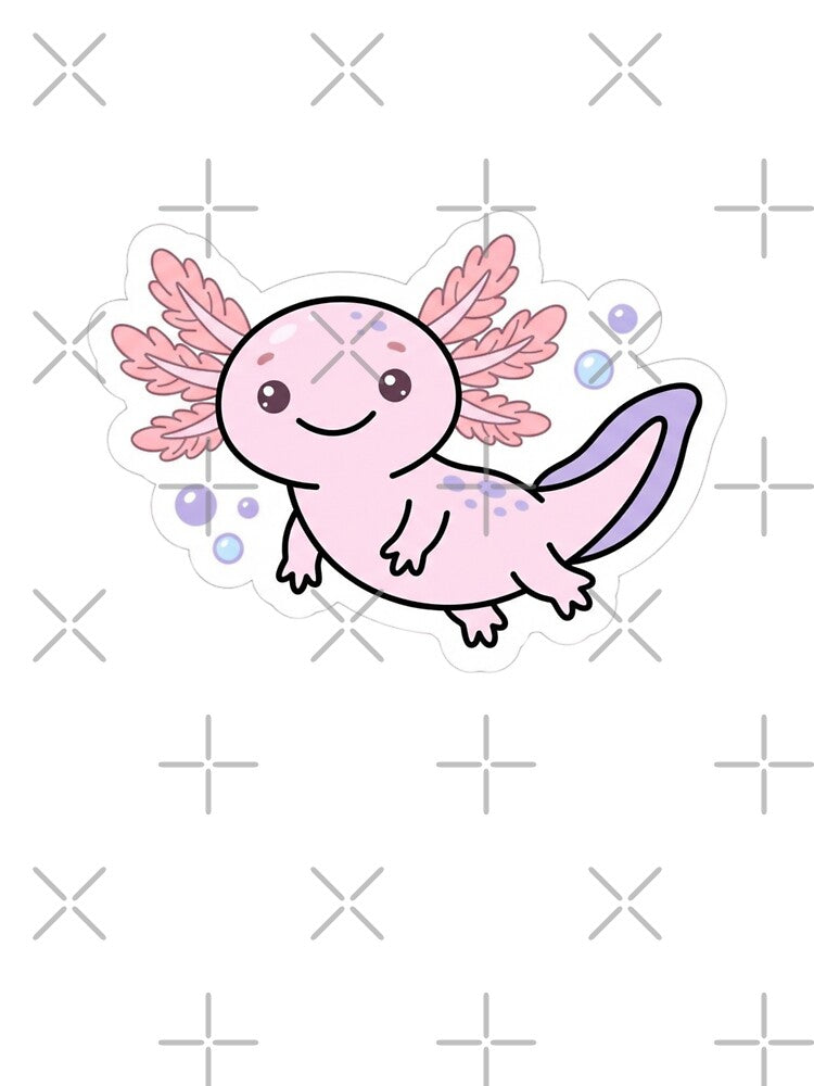 Smiling Axolotl Pink Gills Aquatic Cute Pet Sticker by NeonNerd Studio