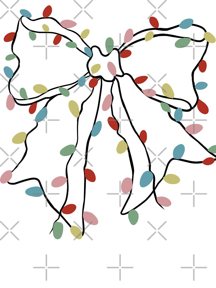 Christmas Light Ribbon Bow by Magnolia Valley Art