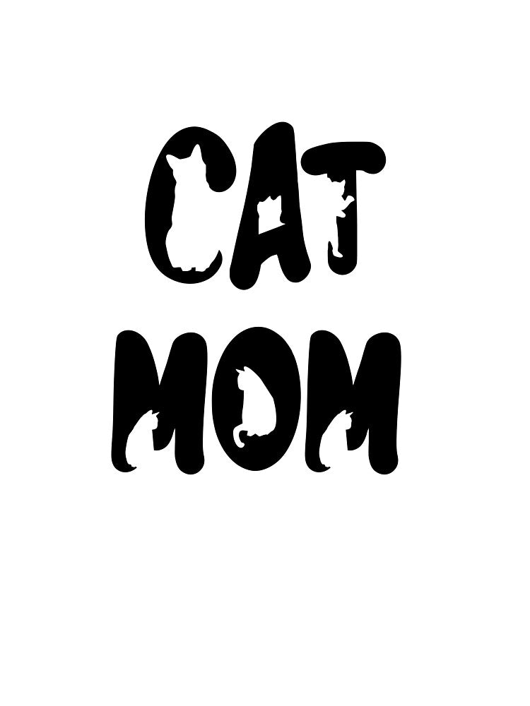 Cat Mom Black Text Design with Cats Placed Inside The Text by jonrdesign