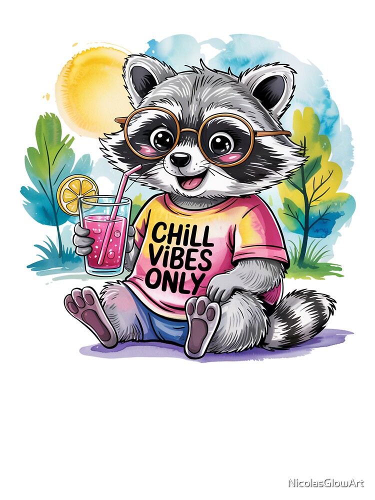 Chill Vibes Raccoon by NicolasGlowArt