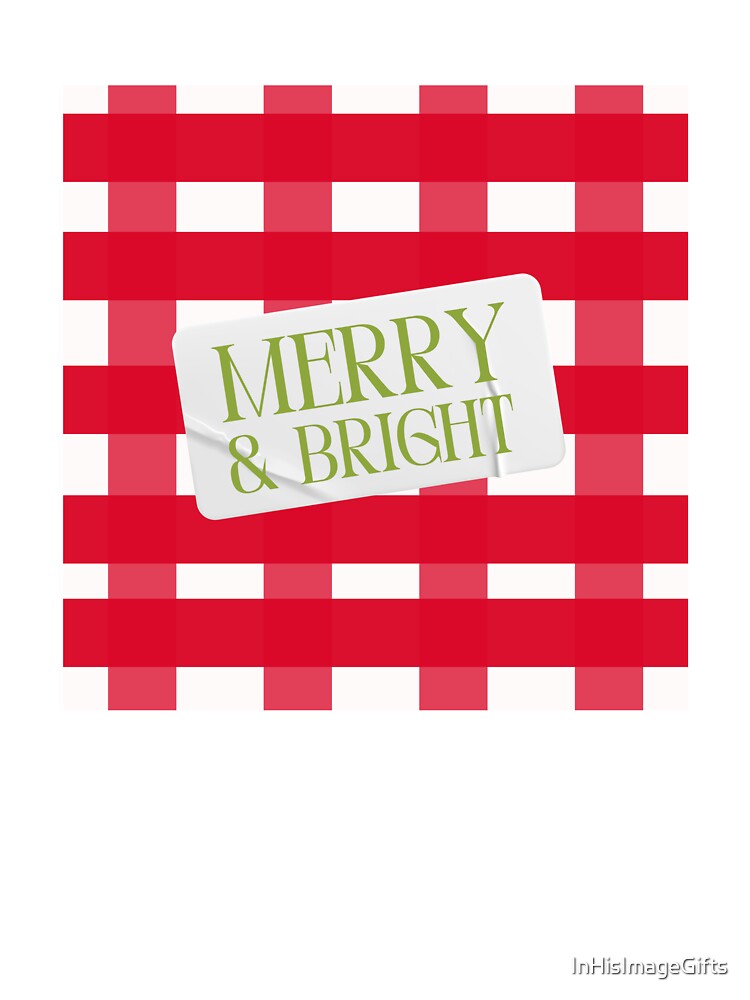 Merry & Bright Plaid Christmas Design | Cozy Plaid Xmas Gifts | Gift For Secret Santa | White Elephant by InHisImageGifts
