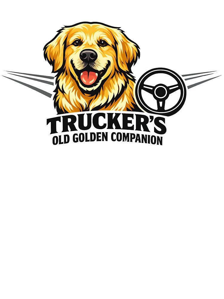Trucker's Old Golden Companion Golden Retriever Trucker Gift T-Shirt by Sahil Randhawa