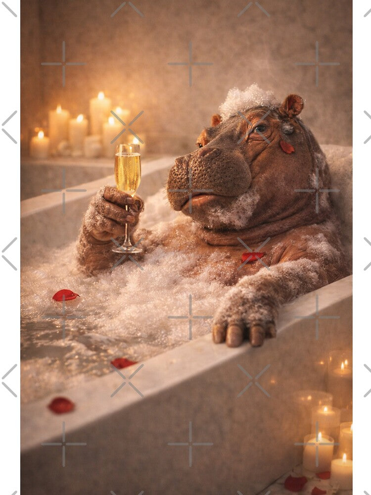 Naughty Bubble Baron – Hippo Bubble Bath Spa Portrait by iMIGHTwearTHAT