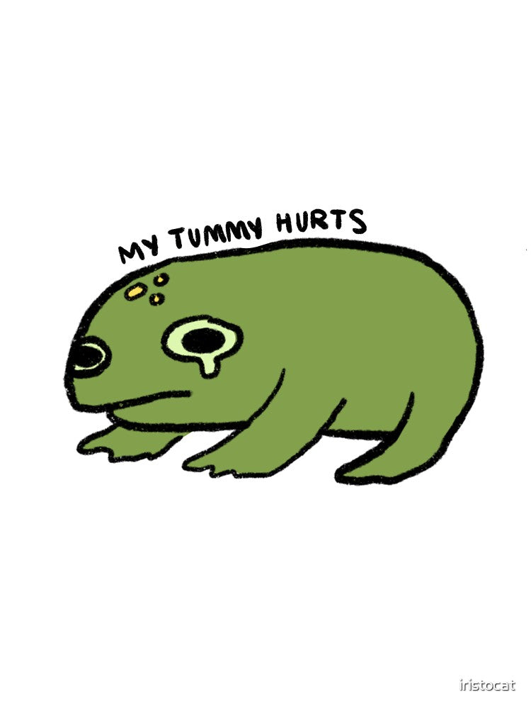 my tummy hurts frog by iristocat
