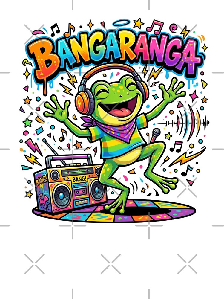 BANGARANGA Party Frog – Dancing Cartoon Music Graffiti Design by ArtsyExplorer