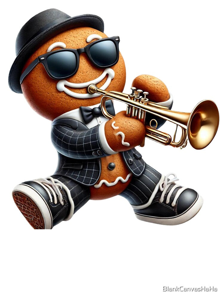 Gingerbread Jazz Trumpet Player Tee – Sweet Holiday Music Vibes by BlankCanvasHaHa