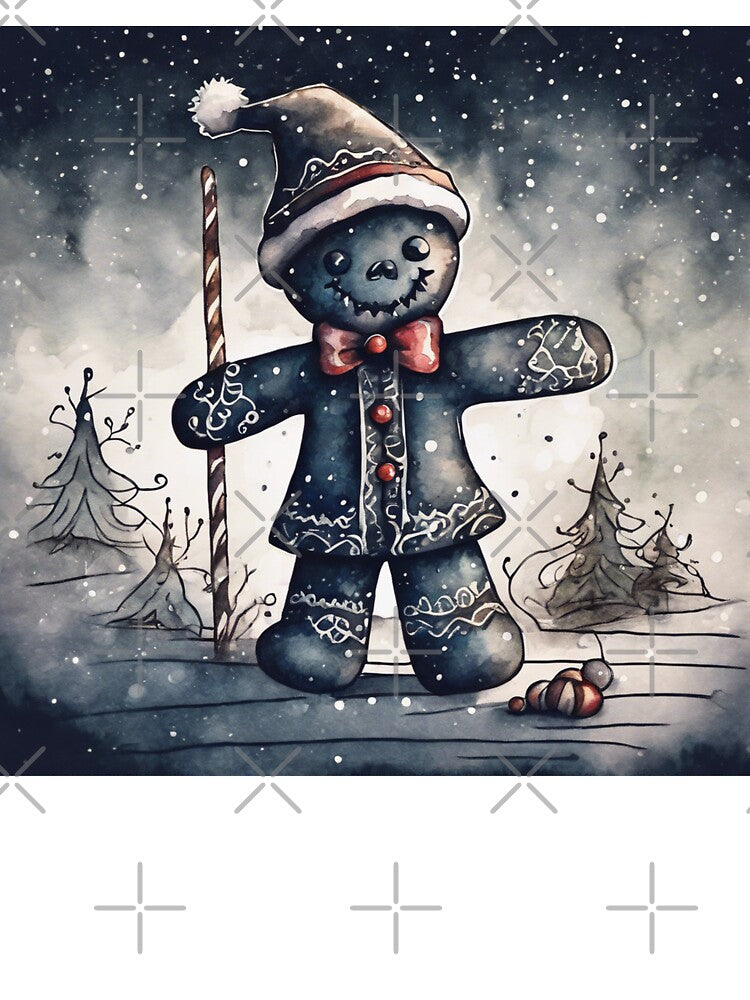 Christmas and Holiday Gingerbread man - Watercolor & Ink 22 by KBMediaArt