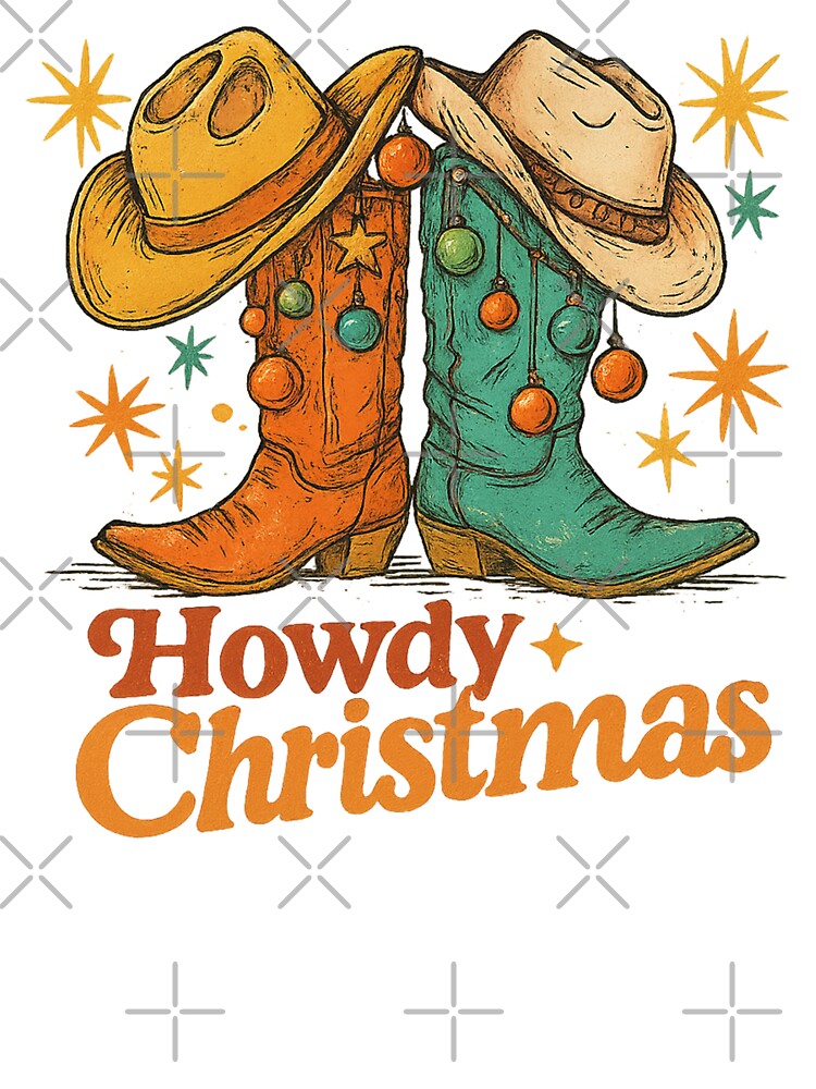Howdy christmas png｜christmas santa working｜merry christmas western cowgirl png｜retro christmas western png by PixelBlooming