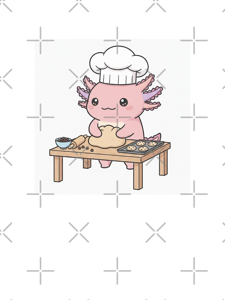 Cookies Axolotl cute kawaii pink funny adorable doodle birthday christmas by CheeseBlueprint