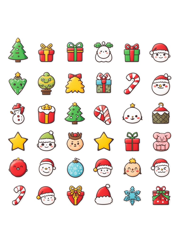 Kawaii Christmas Sticker Sheet – Cute Holiday Icons by Dream Magic Co