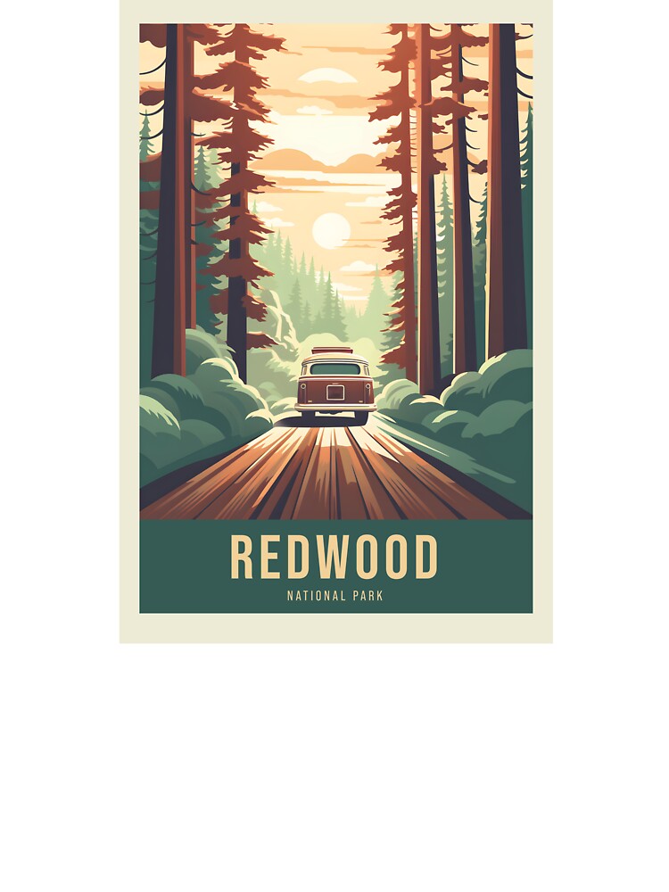 Redwood national park mid century modern art #2 by ArtFusion-Shop