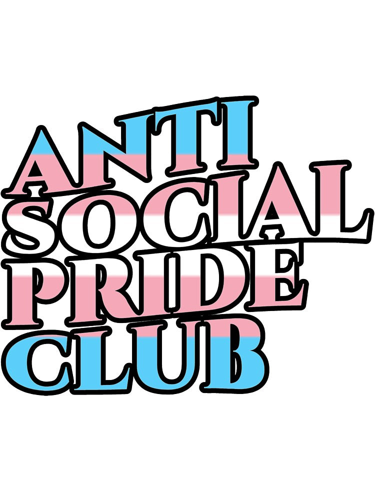 Anti Social Pride Club Trans Pride Flag by FunnyGayGuy