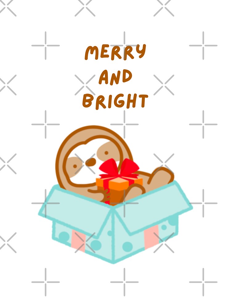 Merry and Bright Christmas Gift Sloth by theslothinme