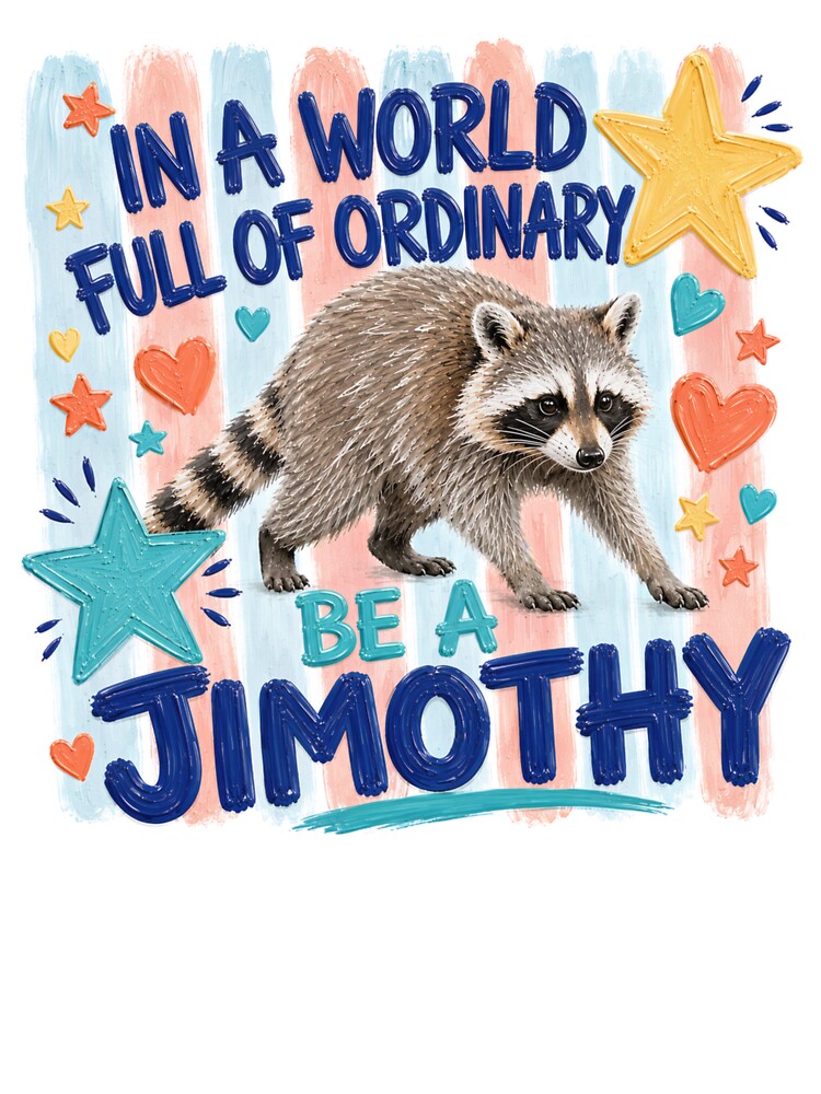 Stay Weird Funny Timothy Raccoon Team Jimothy Raccoon Meme by Artbyrome