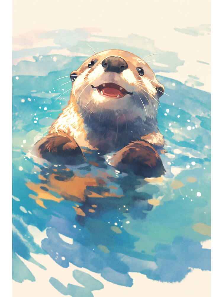 Otter Splashing Through Sunshine by AshiraCreations