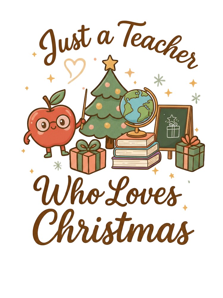 Just a Teacher Who Loves Christmas – Christmas Sweatshirt for Women | Funny Teacher Christmas Gift | Merry Christmas Sweatshirt for Unisex by PrintedWithSoul