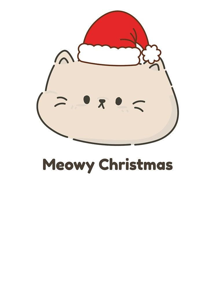 Meowy Christmas – Cute Cat in Santa Hat by RICHKIDSSTUDIO