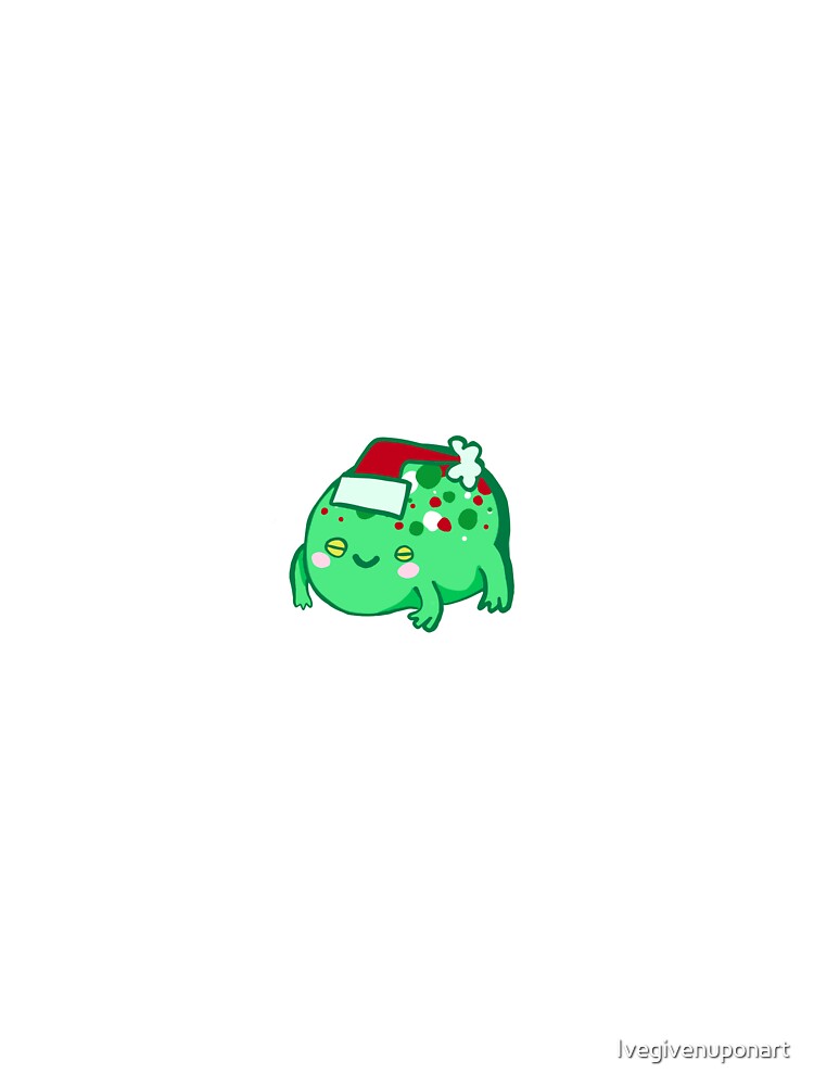 Round Christmas Frog by Ivegivenuponart