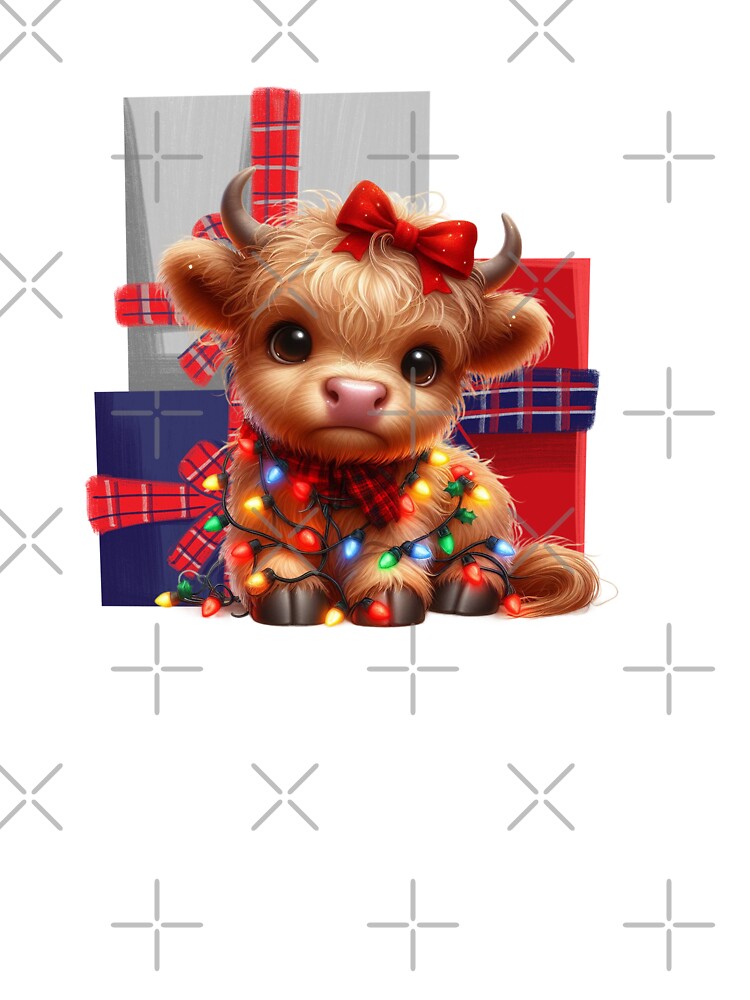 Cute Christmas Scottish Highland Calf With Presents by TheAnimalZ00