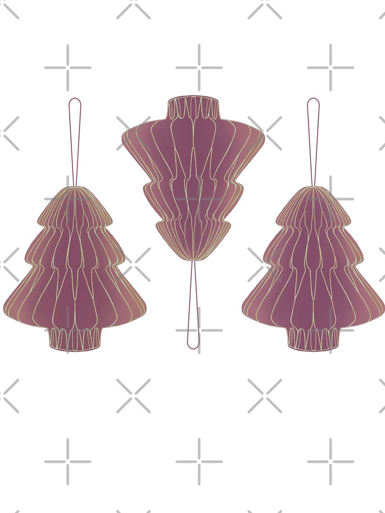 Retro christmas honeycomb ornament set by MaryRose73744