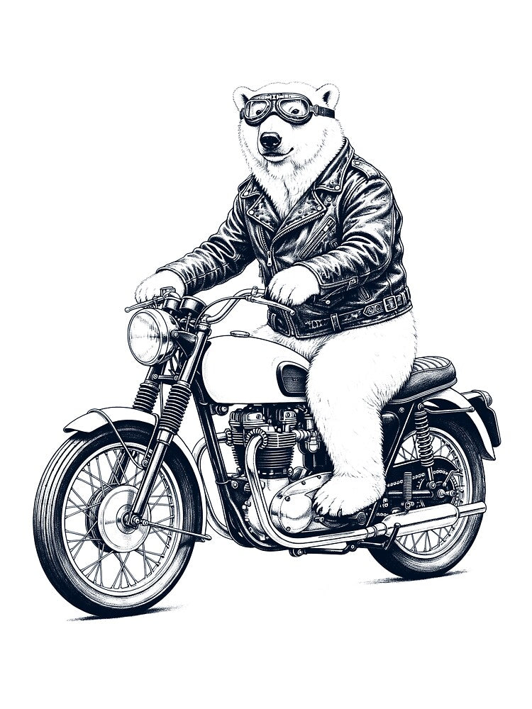 Funny Polar Bear Motorcycle Motorbike Animal Lover by dian-rody-crest