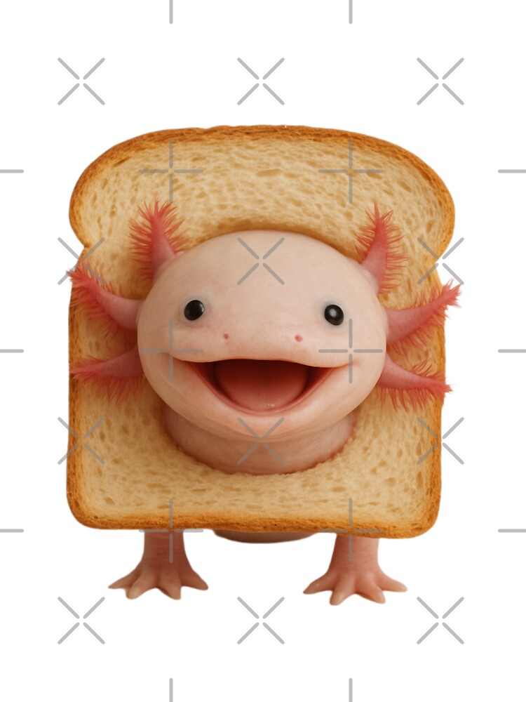 Axolotl bread pizza funny weird prank meme cute happy christmas birthday gift by CheeseBlueprint