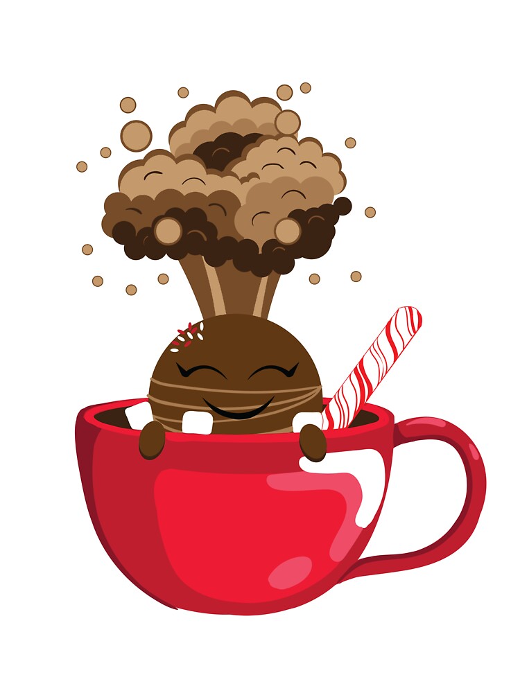 Cute Kawaii Hot Chocolate Bomb in Mug Design by Oohkittymeow