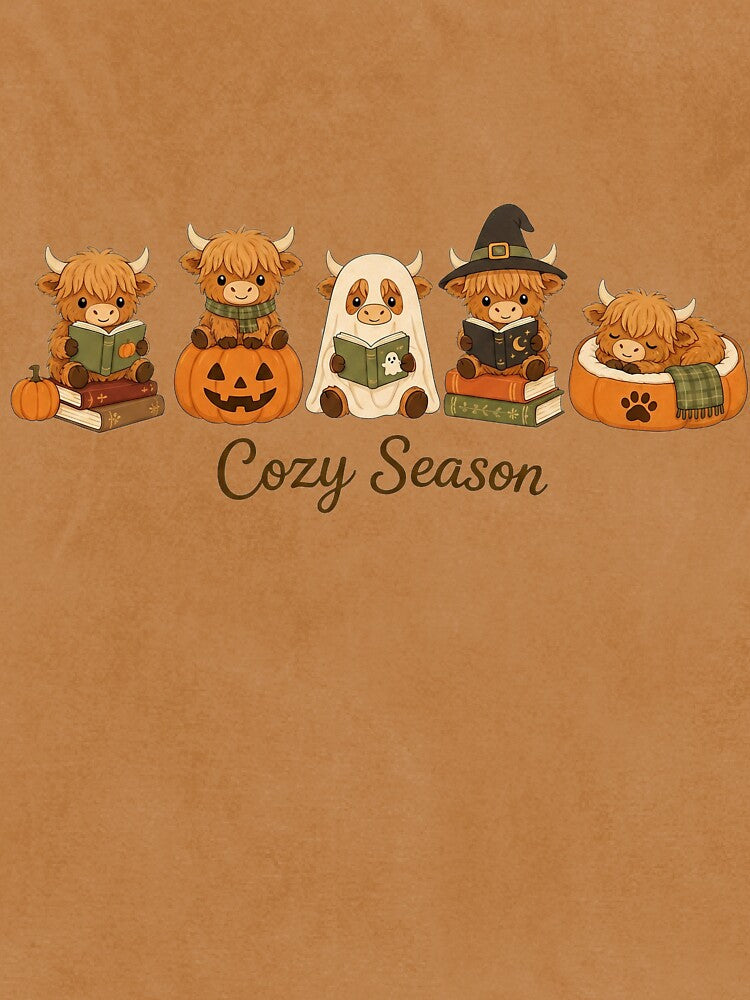 Cozy Season Cute Highland Cow Autumn by CRMediaGroup