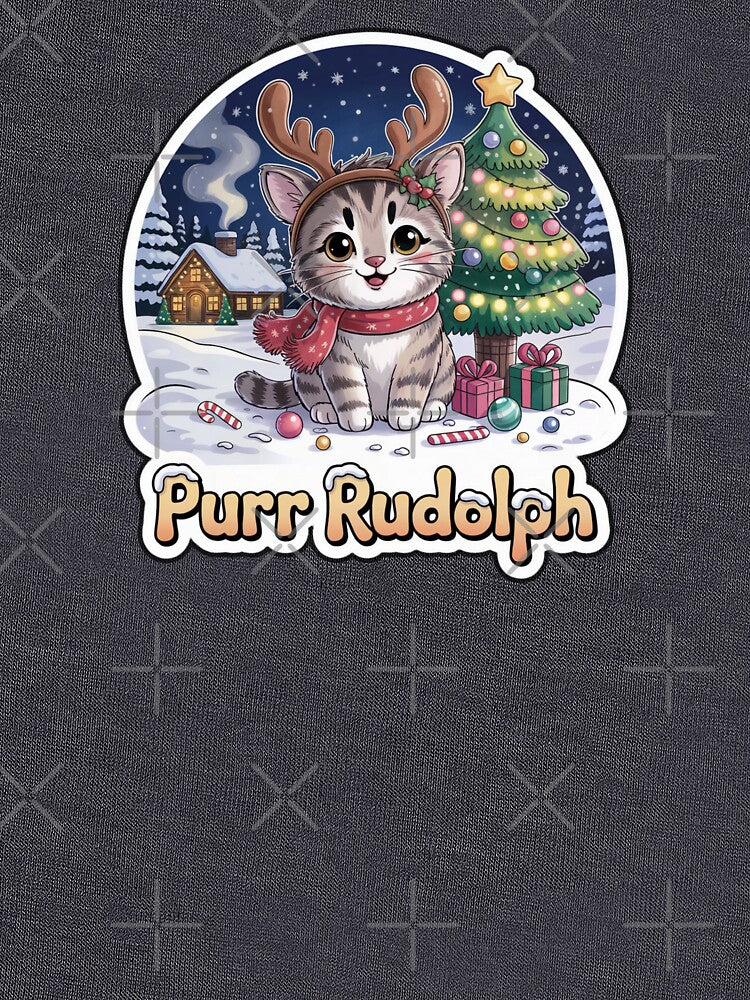 Purr Rudolph – Cute Christmas Cat Reindeer Kitten Sticker by Nuist25