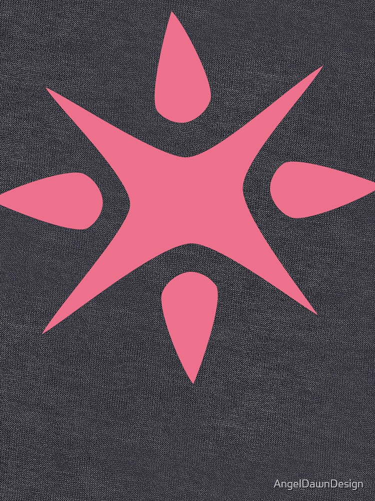 Large Geometric abstract snowflake in bright pink by AngelDawnDesign