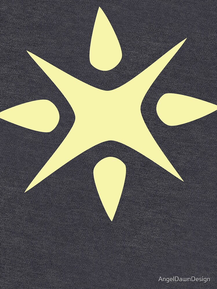 Large Geometric abstract snowflake in pale yellow by AngelDawnDesign