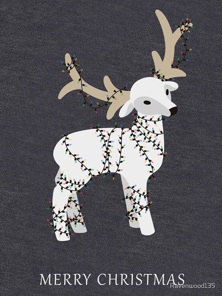 White Reindeer in Lights - Merry Christmas by Ravenwood135