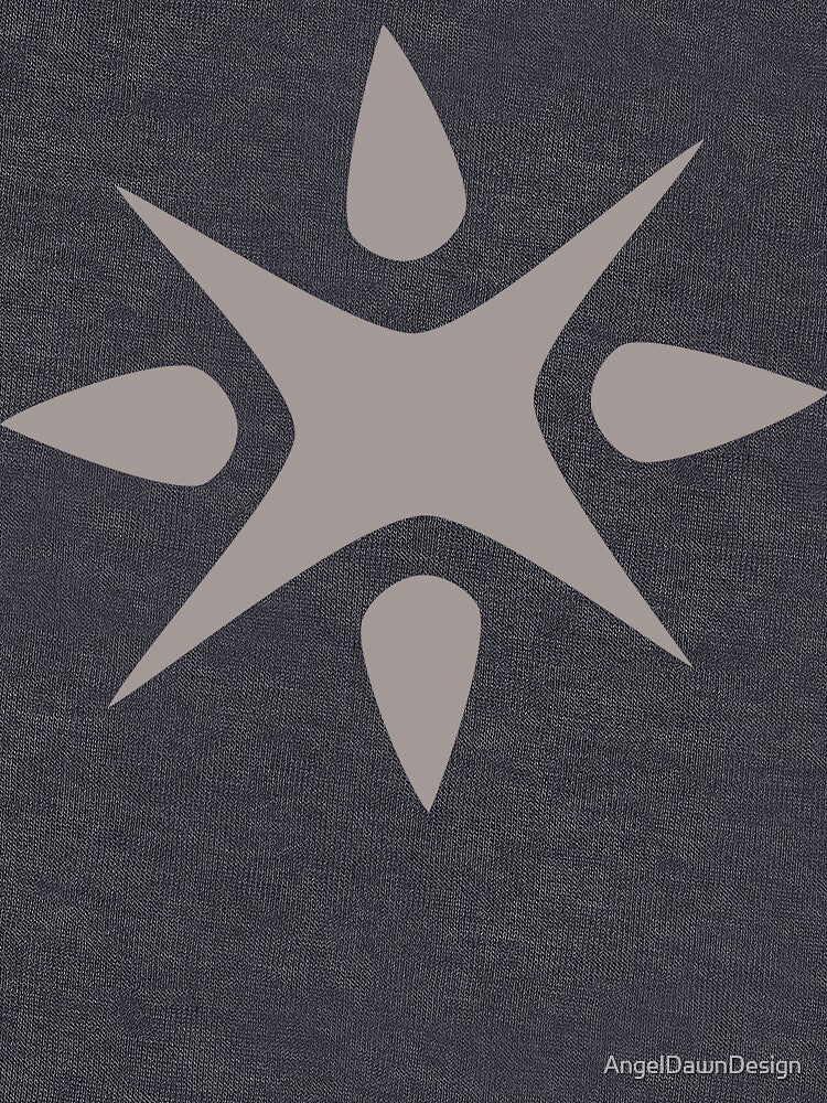 Large Geometric abstract snowflake in puce by AngelDawnDesign