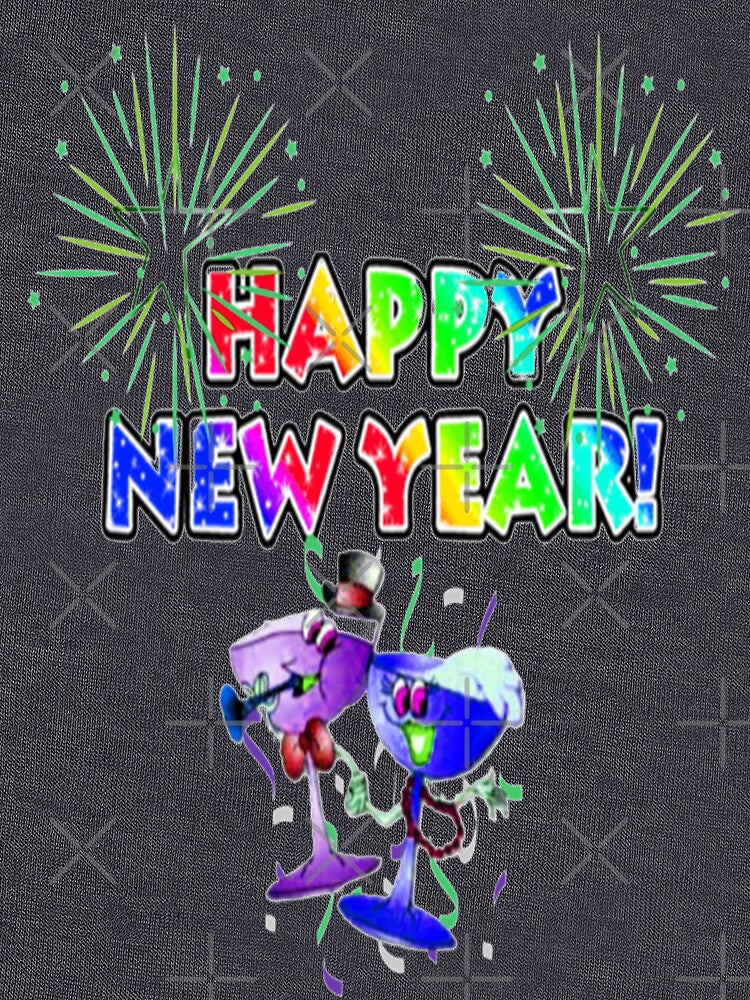 Happy New Year Colorful Abstract Lettering Design with Glasses,2, Howdy New Year,New Years Celebration, New Years Eve Countdown by Adri Barnard