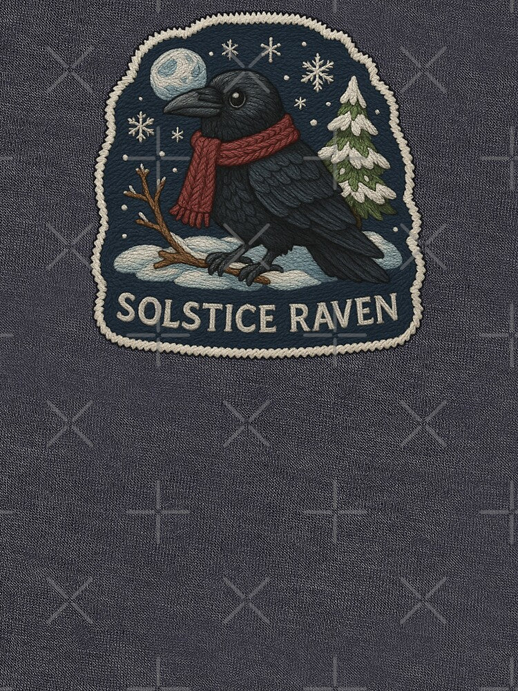 Solstice Raven Embroidery Sticker – Mystical Winter Animal Design by Nuist25