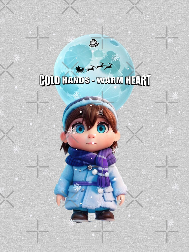 Embracing Winter Aesthetics T-Shirt: Cold Hands - Warm Hearts, and Festive Christmas Charm by PING 999 STUDIO